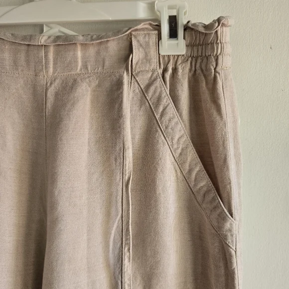 Loft Beige Wide-Leg Linen Pants Small NWOT - Picture 2 of 6
